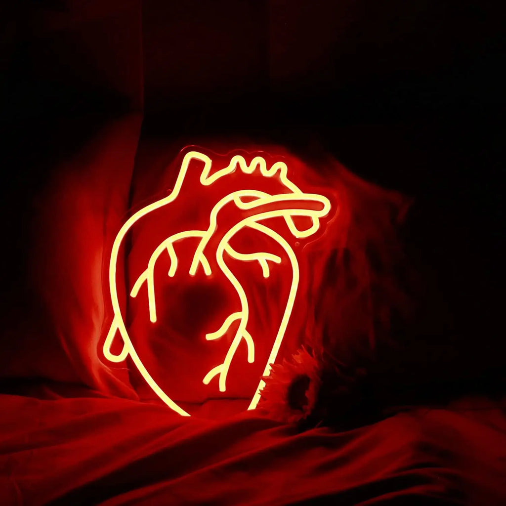 USB Dimmable Heart Shape Neon Light for Bedroom Decor Romantic Wedding Party Anniversary Gift Warm Yellow Glow LED Sign
