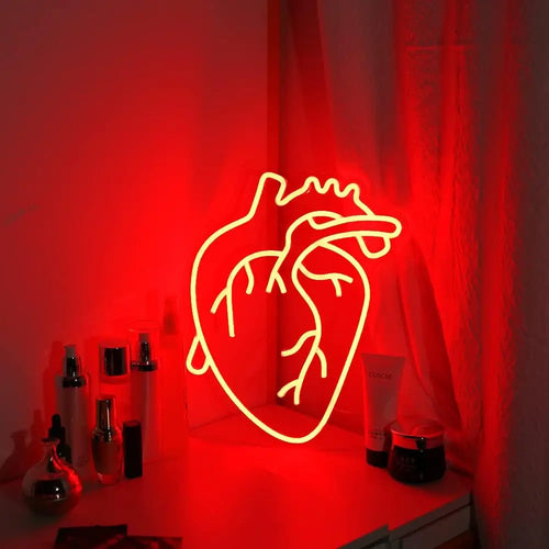 USB Dimmable Heart Shape Neon Light for Bedroom Decor Romantic Wedding Party Anniversary Gift Warm Yellow Glow LED Sign